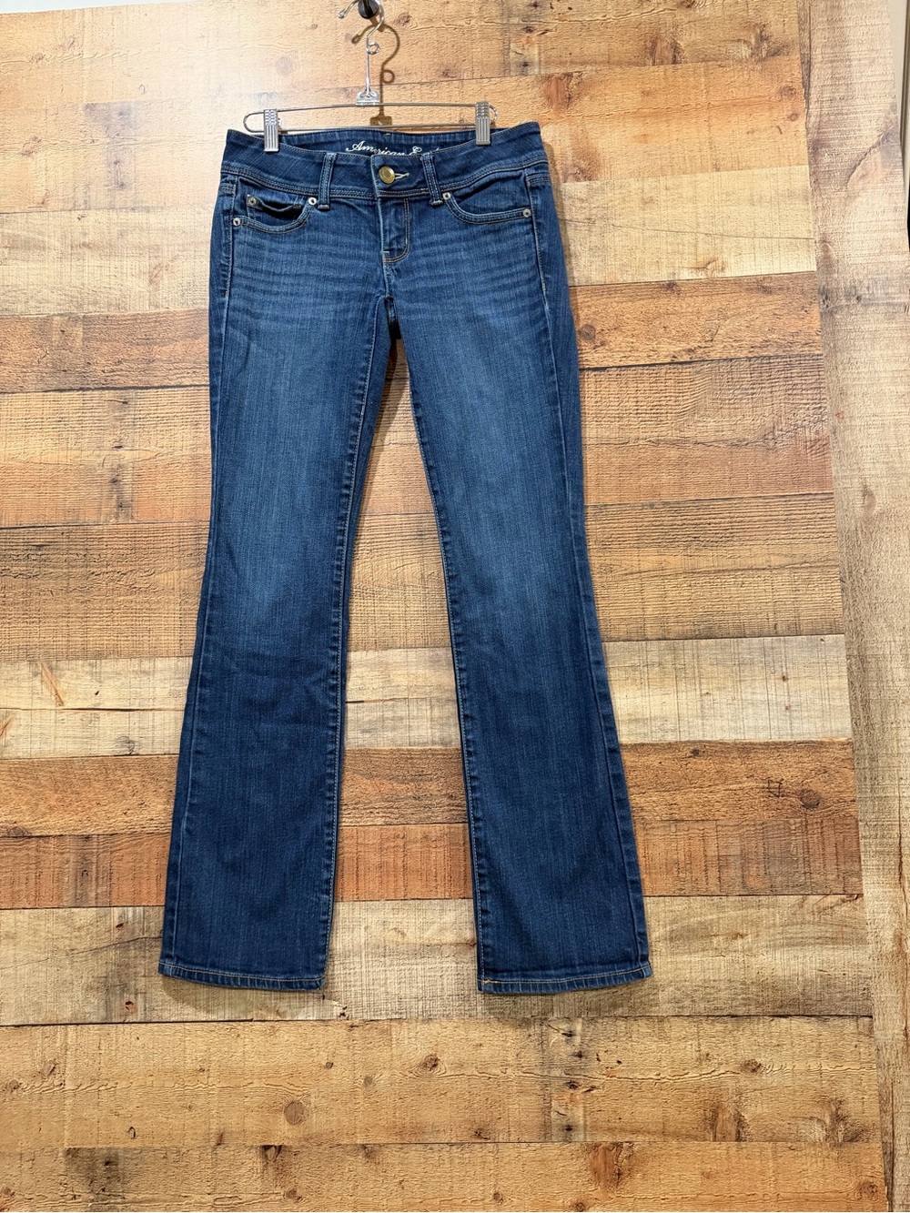 American Eagle Outfitters Slim Boot Stretch Low Rise Dark Blue Jeans Size 2